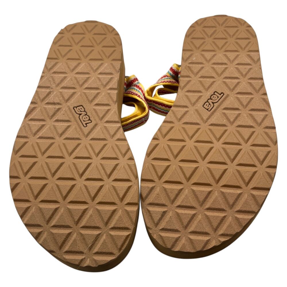 Teva Platform Sandals Midform Universal Woven Strap Outdoor Summer Yellow Size 7 - Picture 9 of 10
